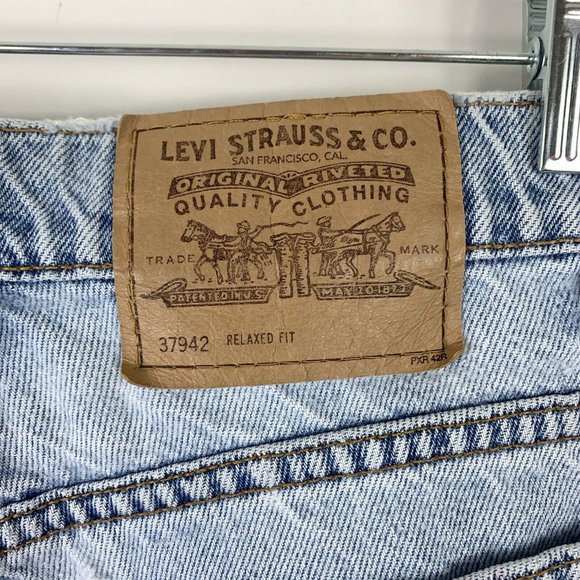 Vtg Levis Rare White Tab 950 Jean Shorts Jr Sz 13 - Picture 8 of 12